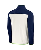 Men's Nfl x Darius Rucker Collection by Fanatics Navy, Cream Seattle Seahawks Micro Fleece Quarter-Snap Jacket