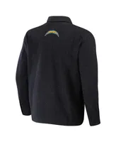 Men's Nfl x Darius Rucker Collection by Fanatics Charcoal Los Angeles Chargers Shacket Full-Snap Jacket