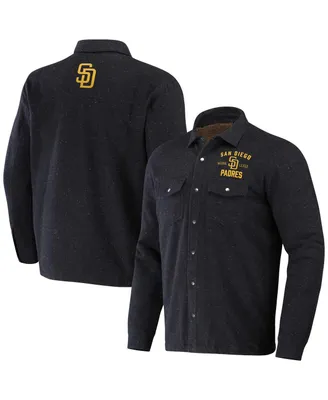 Men's Darius Rucker Collection by Fanatics Black San Diego Padres Ringstop Full-Snap Shacket