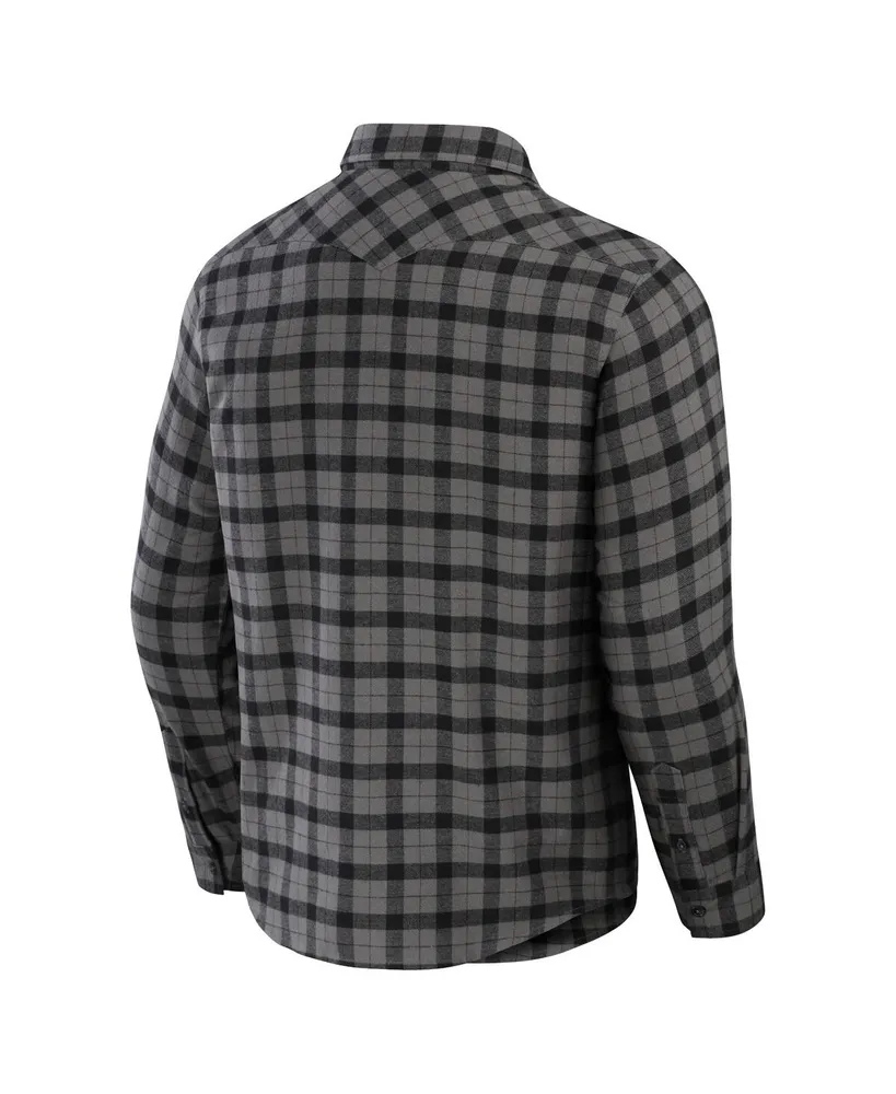 Men's Nfl x Darius Rucker Collection by Fanatics Gray Washington Commanders Flannel Long Sleeve Button-Up Shirt