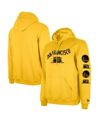 Men's New Era Gold Golden State Warriors Big and Tall 2023/24 City Edition Pullover Hoodie
