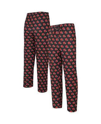 Men's Concepts Sport Brown Cleveland Browns Gauge Allover Print Knit Sleep Pants