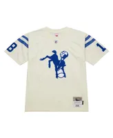 Men's Mitchell & Ness Peyton Manning Cream Indianapolis Colts Chainstitch Legacy Jersey