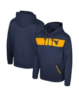 Men's Colosseum Navy West Virginia Mountaineers Quarter-Zip Hoodie