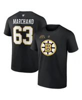 Men's Fanatics Brad Marchand Black Boston Bruins Authentic Stack Name and Number T-shirt