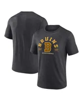 Men's Fanatics Heather Charcoal Distressed Boston Bruins Centennial The Early Years Tri-Blend T-shirt