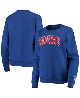 Women's Colosseum Royal Kansas Jayhawks Campanile Pullover Sweatshirt