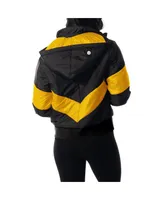 Women's The Wild Collective Black Pittsburgh Steelers Puffer Full-Zip Hoodie Jacket