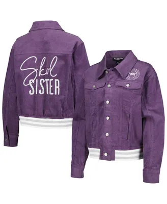 Women's The Wild Collective Purple Minnesota Vikings Corduroy Button-Up Jacket