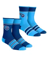 Men's and Women's Rock 'Em Socks Tennessee Titans Multi-Stripe 2-Pack Team Crew Sock Set