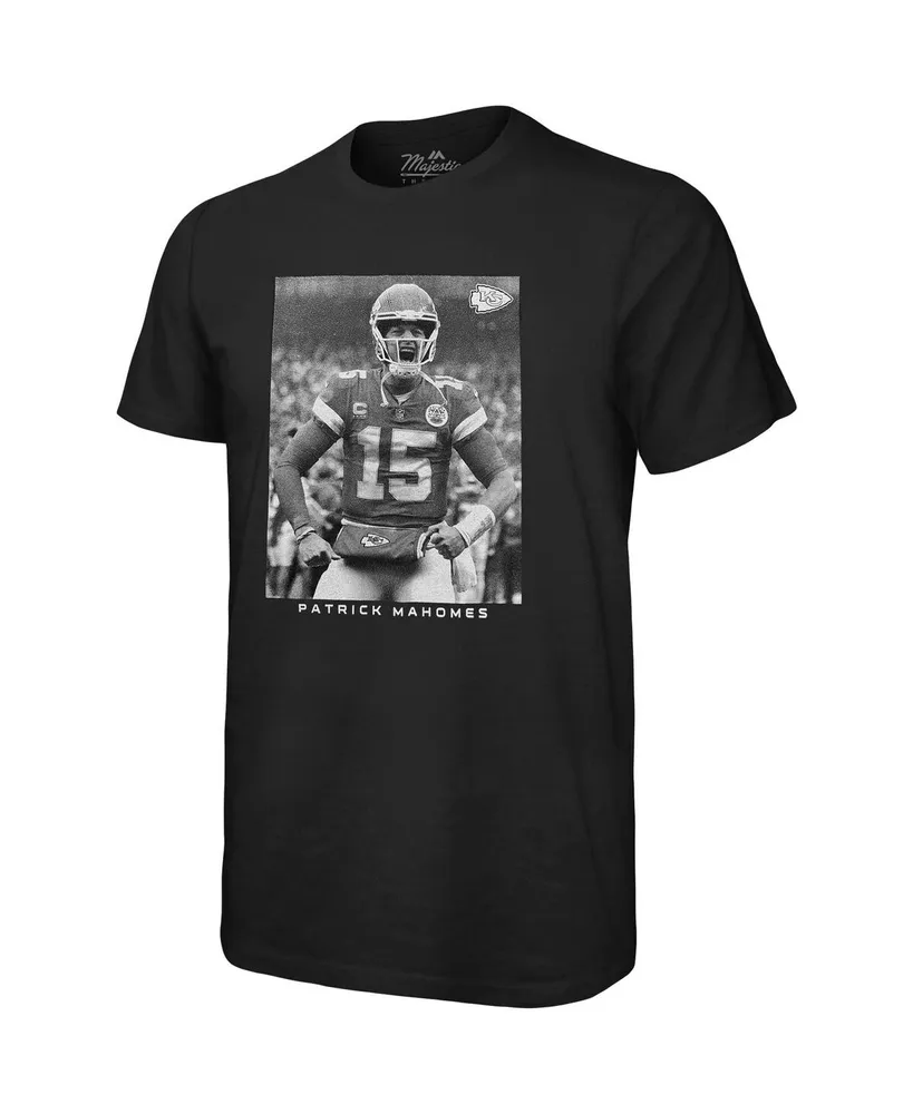 Men's Majestic Threads Patrick Mahomes Black Kansas City Chiefs Oversized Player Image T-shirt