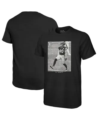 Men's Majestic Threads T.j. Watt Black Pittsburgh Steelers Oversized Player Image T-shirt