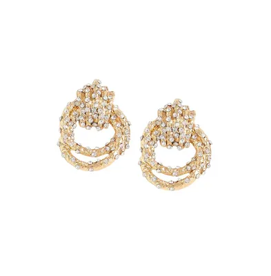 Sohi Women's Gold Twisted Metallic Drop Earrings