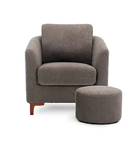 Sherpa Accent Chair with Ottoman