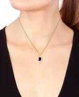 Effy Sapphire (1-3/8 ct. t.w.) & Diamond (1/20 ct. t.w.) Asymmetric 18" Pendant Necklace in 14k Gold