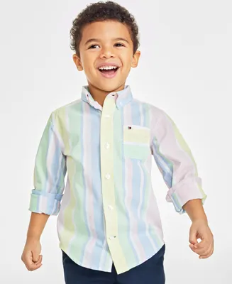 Tommy Hilfiger Little Boys Prep Stripe Long Sleeve Shirt
