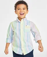 Tommy Hilfiger Little Boys Prep Stripe Long Sleeve Shirt