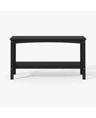 55" Outdoor Patio Hdpe Adirondack 2-Tier Shelf Console Table