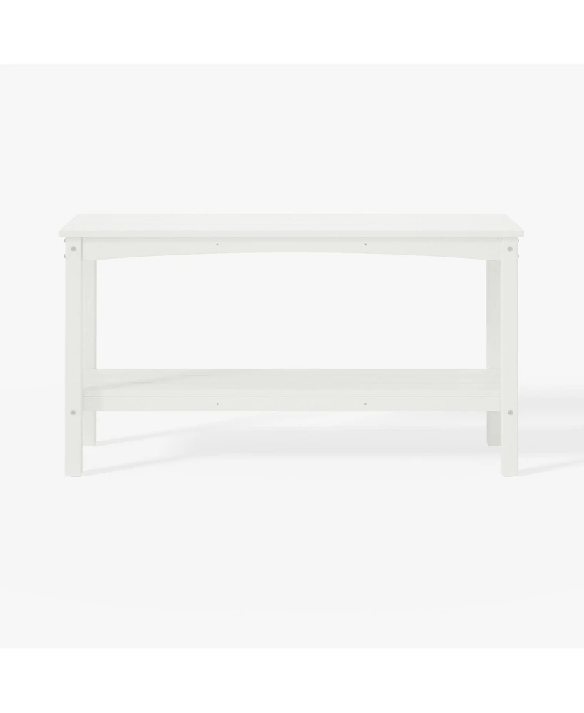 55" Outdoor Patio Hdpe Adirondack 2-Tier Shelf Console Table