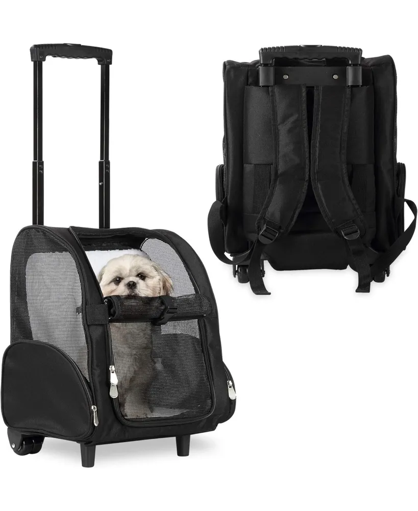 Kopeks Backpack Pet Travel Carrier with Double Wheels