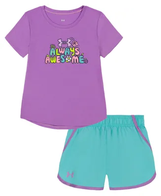 Under Armour Little Girls Awesome Microfiber T-shirt and Shorts Set