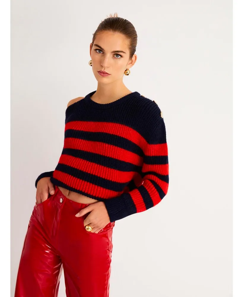Women's Striped Knit Sweater - Multi