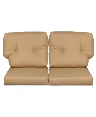 Aoodor Deep Seating Outdoor Loveseat Cushion Set with Back Cushion Set of 2
