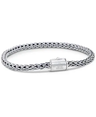 Devata Dragon Bone Round 4mm Chain Bracelet Sterling Silver