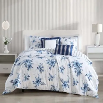 Bebejan Blue Art 100 Cotton 5 Piece Reversible Comforter Set