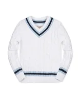 Hope & Henry Boys Organic Long Sleeve V-Neck Cricket Sweater, Kids