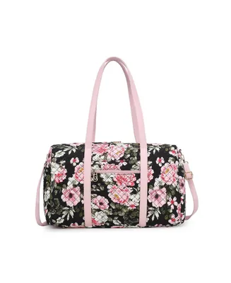 Mkf Collection Khelani Quilted Cotton Botanical Pattern Women's Duffle Bag by Mia K