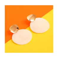 Sohi Women's White Circular Drop Earrings