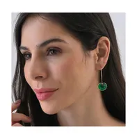 Sohi Women's Green Lotus Leaf Drop Earrings