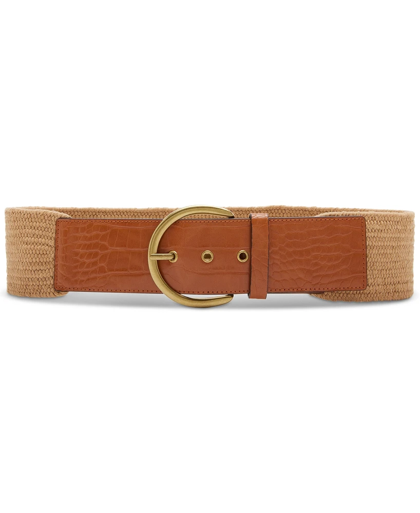Steve Madden Women's Croc-Embossed Stretch Belt