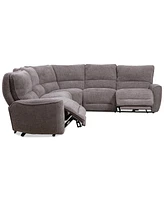 Closeout! Deklyn 116" 5-Pc. Zero Gravity Fabric Sectional with 2 Power Recliners, Created for Macy's