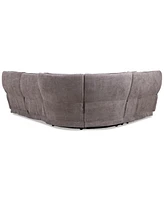 Closeout! Deklyn 116" 5-Pc. Zero Gravity Fabric Sectional with 3 Power Recliners & 1 Console, Created for Macy's