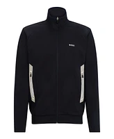 Boss by Hugo Men's Logo Print Zip-Up Sweatshirt