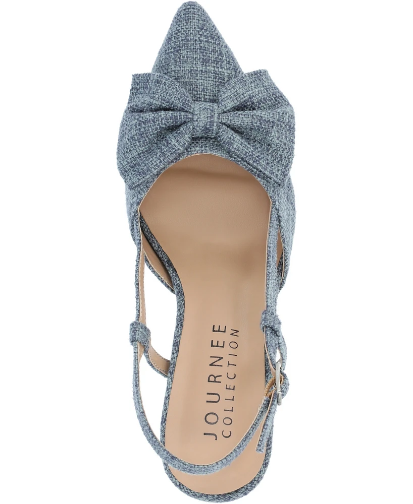 Journee Collection Women's Tailynn Canvas Slingback Heels