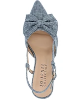 Journee Collection Women's Tailynn Canvas Slingback Heels