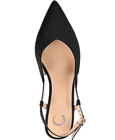 Journee Collection Women's Knightly Satin Slingback Pumps