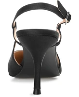 Journee Collection Women's Knightly Satin Slingback Pumps