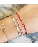 The Lovery Bubblegum Pink Bar Bracelet 14K Gold