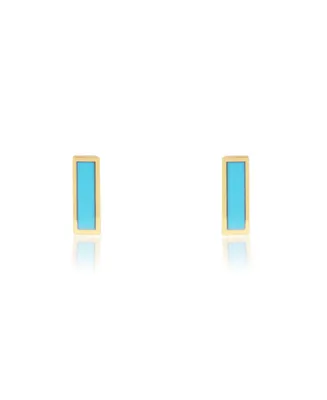 The Lovery Turquoise Bar Stud Earrings