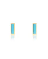 The Lovery Turquoise Bar Stud Earrings