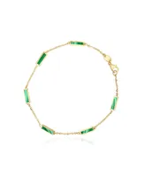 The Lovery Malachite Bar Chain Bracelet