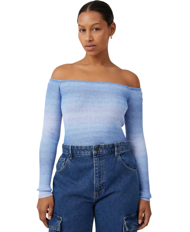 Cotton On Women's Rib Off Shoulder Pullover Sweater