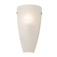 Isola Modern Wall Sconce Lighting Brushed Nickel Hardwired 13 1/4" High Fixture Frosted Art Glass White Stripe for Bedroom Bathroom Bedside House Livi