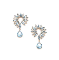 Sohi Women's Red Circular Hollow Drop Earrings
