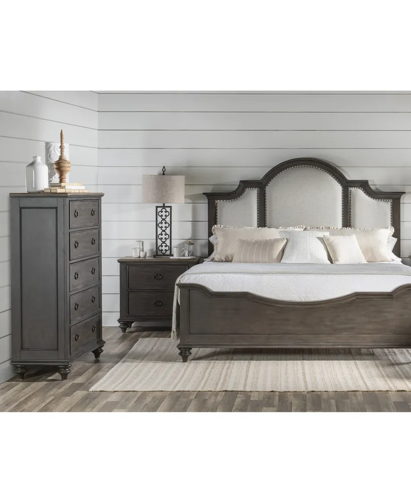 Mandeville 3pc Bedroom Set (Upholstered California King Bed + Drawer Chest -Drawer Nightstand