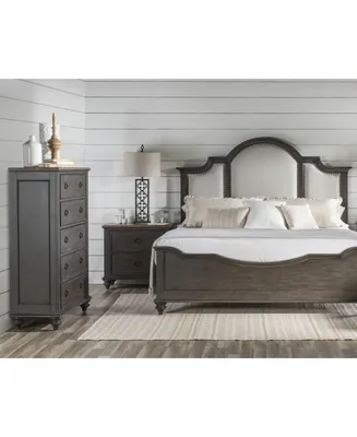 Mandeville 3pc Bedroom Set (Upholstered California King Bed + Drawer Chest -Drawer Nightstand